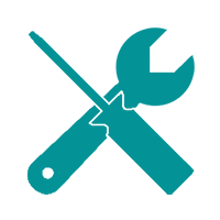 Werkzeug in Petrol als Symbol für den Pannenservice