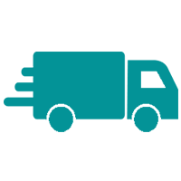 Lieferwagen in Petrol als Symbol für den Lieferservice